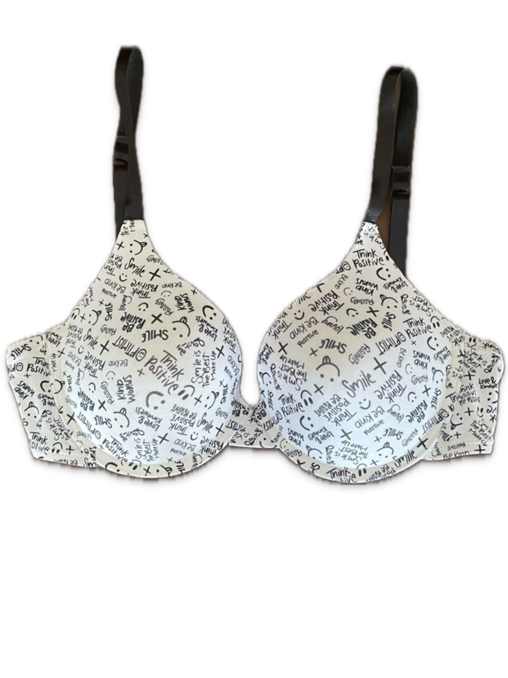 George Black and White Printed Padded Bra Adjustable Straps 34C